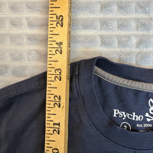 Psycho Bunny North Sea Navy Allen Camo Bunny Graphic Crew-Neck T-Shirt Sz 2 - Picture 4 of 7